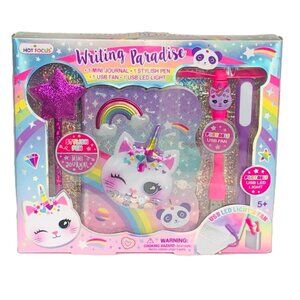 Hot Focus Writing Paradise Caticorn Style Journal and Accessories Set New In Box